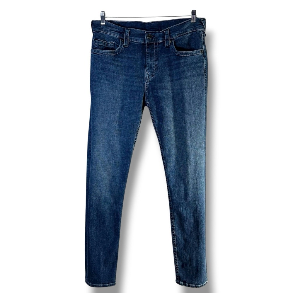 True Religion Mens Sz 34 (36x33) Rocco Denim‎ Jeans Relaxed Skinny Biker Casual